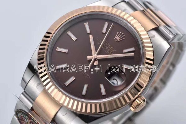 Rolex Datejust 41 126331 904L Steel Brown Dial on SS/RG Oyster Bracelet SH3235 Clean Factory