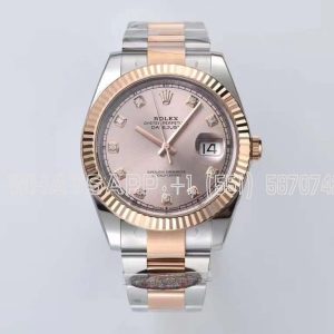 Rolex Datejust 41 126331 Pink Sundust Dial Diamond Markers in Everose/Steel on Oyster Bracelet Clean Factory