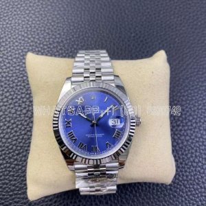 Rolex Datejust 41 126334 Azzurro Blue Dial Roman Markers on Jubilee Bracelet Clean Factory