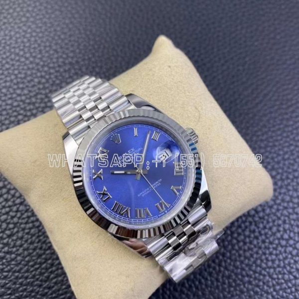 Rolex Datejust 41 126334 Azzurro Blue Dial Roman Markers on Jubilee Bracelet Clean Factory