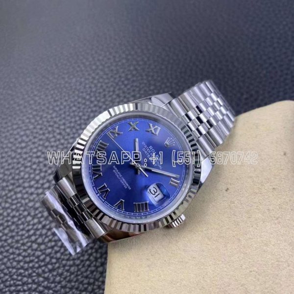 Rolex Datejust 41 126334 Azzurro Blue Dial Roman Markers on Jubilee Bracelet Clean Factory