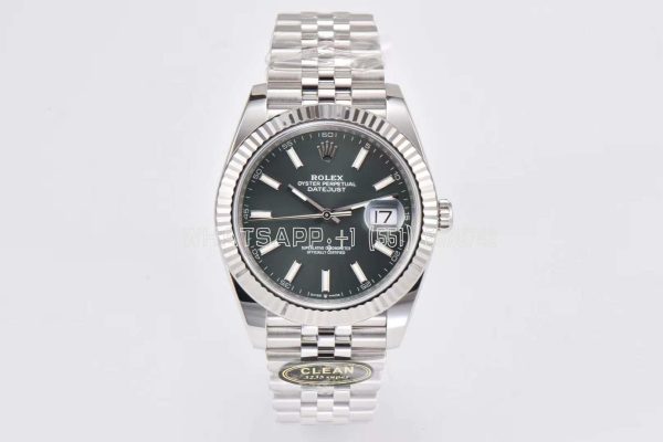 Rolex Datejust 41 Fluted Mint Green Index Dial Jubilee 126334 Clean Factory