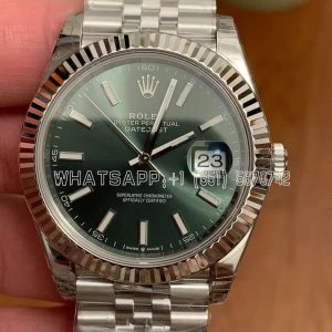 Rolex Datejust 41 Fluted Mint Green Index Dial Jubilee 126334 GMF