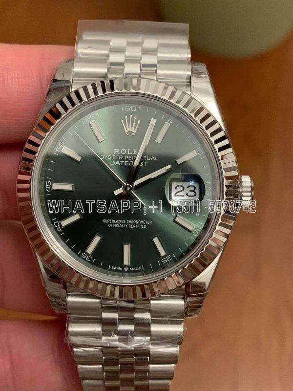 Rolex Datejust 41 Fluted Mint Green Index Dial Jubilee 126334 GMF