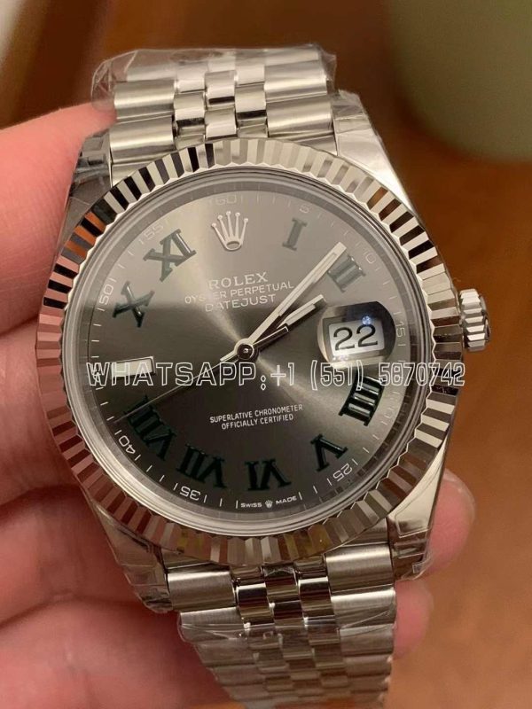 Rolex Datejust 41 SS 904L Anthracite Dial Roman Marker Jubilee Bracelet Swiss 3235 GMF