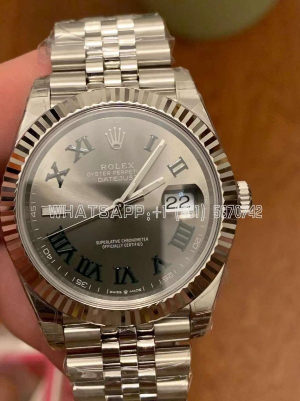 Rolex Datejust 41 SS 904L Anthracite Dial Roman Marker Jubilee Bracelet Swiss 3235 GMF