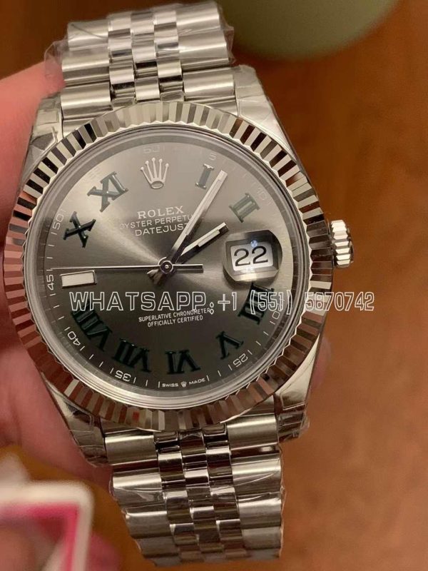 Rolex Datejust 41 SS 904L Anthracite Dial Roman Marker Jubilee Bracelet Swiss 3235 GMF