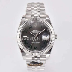 Rolex Datejust 41 SS 904L Anthracite Dial Roman Marker Swiss 3235 Clean Factory