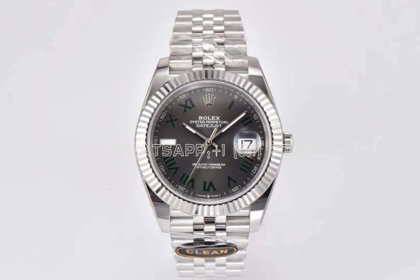 Rolex Datejust 41 SS 904L Anthracite Dial Roman Marker Swiss 3235 Clean Factory