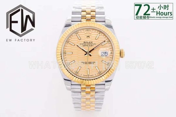 Rolex Datejust 41 Yellow Gold Fluted Bezel Men's Watch Jubilee 126333-0022