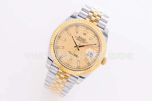 Rolex Datejust 41 Yellow Gold Fluted Bezel Men's Watch Jubilee 126333-0022