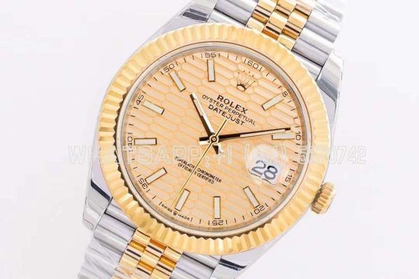 Rolex Datejust 41 Yellow Gold Fluted Bezel Men's Watch Jubilee 126333-0022