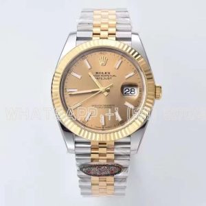 Rolex Datejust 41mm 126333-0009 Champagne Stick Dial Jubilee Bracelet Clean Factory