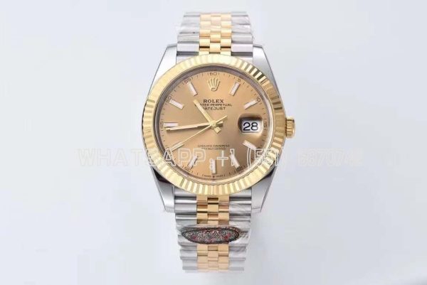 Rolex Datejust 41mm 126333-0009 Champagne Stick Dial Jubilee Bracelet Clean Factory