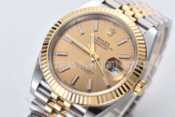 Rolex Datejust 41mm 126333-0009 Champagne Stick Dial Jubilee Bracelet Clean Factory