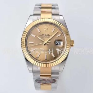 Rolex Datejust 41mm 126333-0009 Champagne Stick Dial Oyster Bracelet Clean Factory