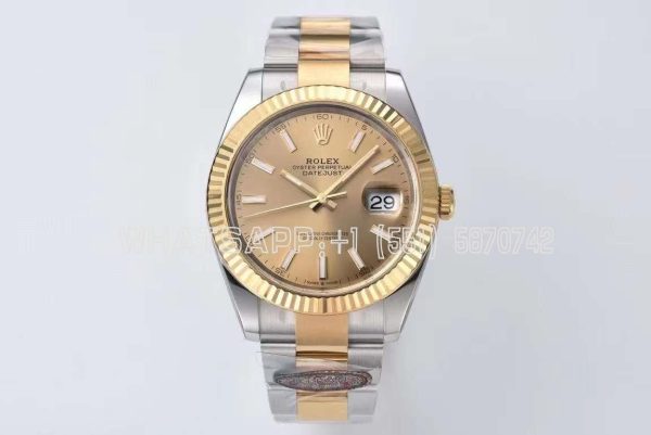 Rolex Datejust 41mm 126333-0009 Champagne Stick Dial Oyster Bracelet Clean Factory