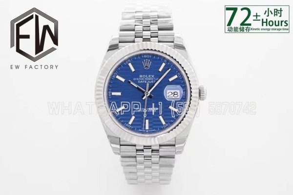 Rolex Datejust 41mm 126334-0032 Steel Fluted Fluted-Motif Jubilee Blue Dial EWF