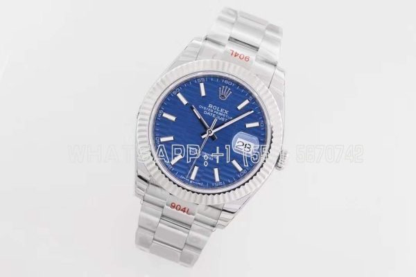 Rolex Datejust 41mm 126334-0032 Steel Fluted Fluted-Motif Oyster Blue Dial EWF