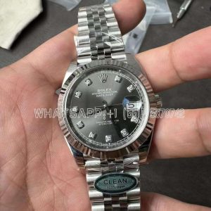 Rolex Datejust 41mm 126334 904L Steel Anthracite Diamond Dial Jubilee Bracelet Clean Factory