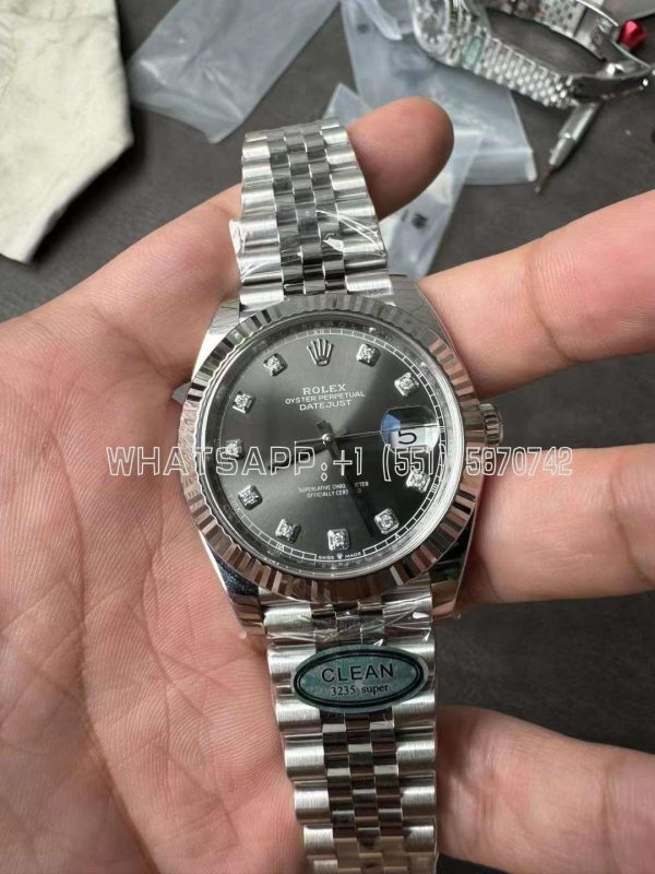 Rolex Datejust 41mm 126334 904L Steel Anthracite Diamond Dial Jubilee Bracelet Clean Factory