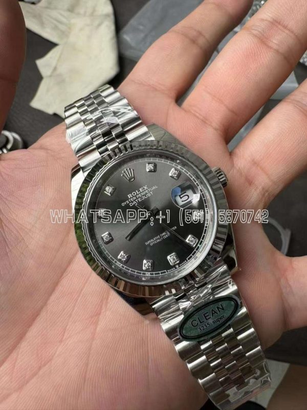 Rolex Datejust 41mm 126334 904L Steel Anthracite Diamond Dial Jubilee Bracelet Clean Factory