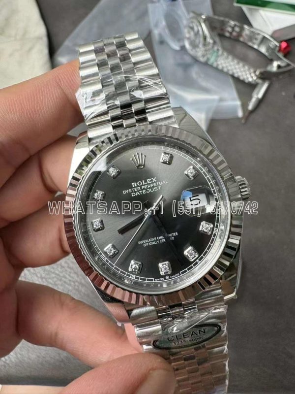 Rolex Datejust 41mm 126334 904L Steel Anthracite Diamond Dial Jubilee Bracelet Clean Factory