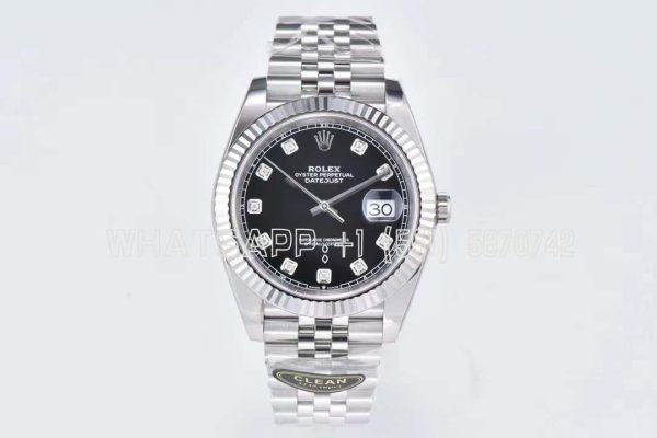 Rolex Datejust 41mm 126334 904L Steel Black Diamond Dial Jubilee Bracelet Clean Factory