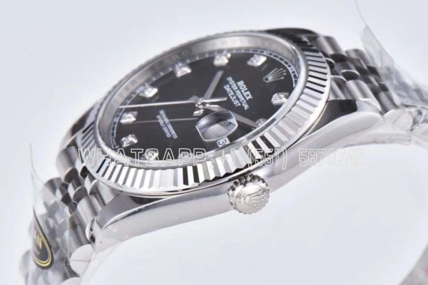 Rolex Datejust 41mm 126334 904L Steel Black Diamond Dial Jubilee Bracelet Clean Factory