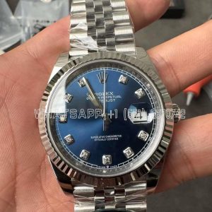 Rolex Datejust 41mm 126334 904L Steel Blue Diamond Dial Jubilee Bracelet Clean Factory