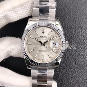 Rolex Datejust 41mm 126334 Fluted Bezel Silver Index Dial Oyster Bracelet VS Factory