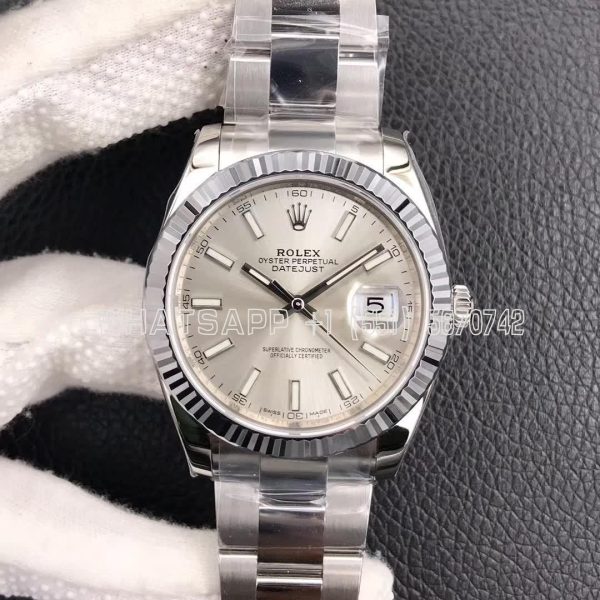 Rolex Datejust 41mm 126334 Fluted Bezel Silver Index Dial Oyster Bracelet VS Factory