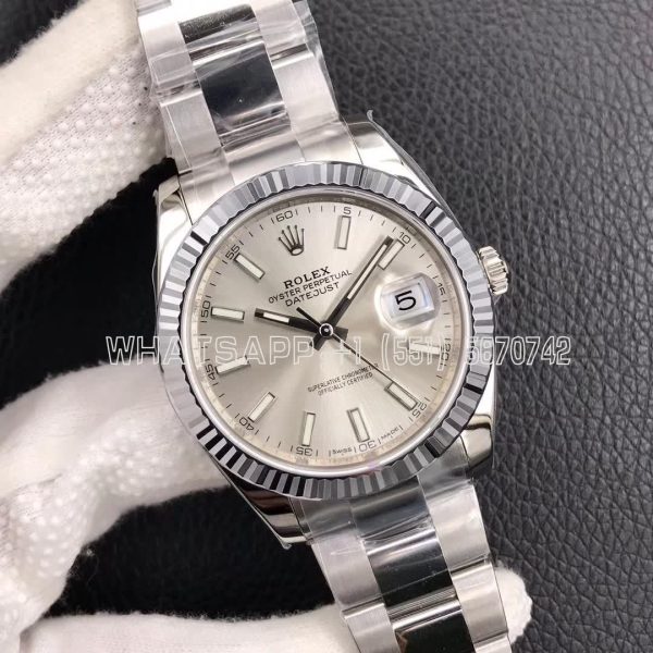 Rolex Datejust 41mm 126334 Fluted Bezel Silver Index Dial Oyster Bracelet VS Factory