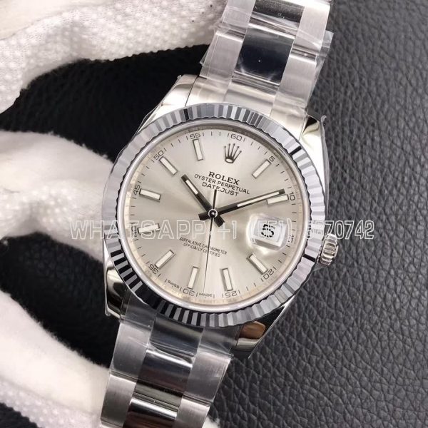 Rolex Datejust 41mm 126334 Fluted Bezel Silver Index Dial Oyster Bracelet VS Factory