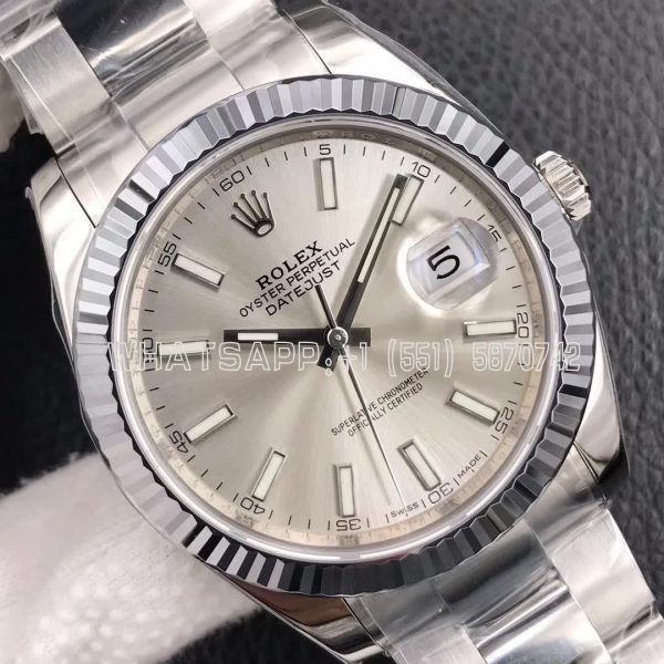 Rolex Datejust 41mm 126334 Fluted Bezel Silver Index Dial Oyster Bracelet VS Factory