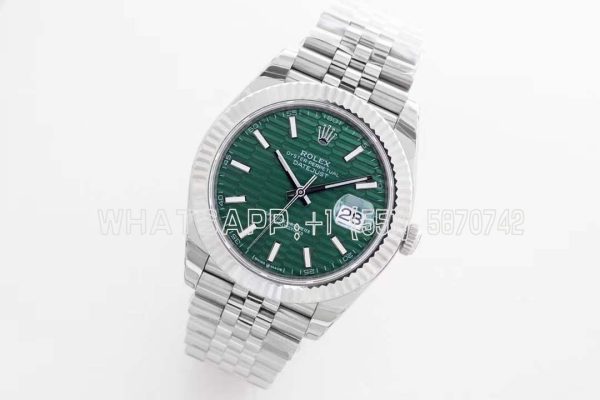 Rolex Datejust 41mm 126334 Fluted Fluted-Motif Jubilee Green Dial EWF