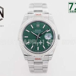 Rolex Datejust 41mm 126334 Fluted Fluted-Motif Oyster Green Dial EWF