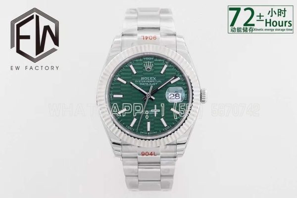 Rolex Datejust 41mm 126334 Fluted Fluted-Motif Oyster Green Dial EWF