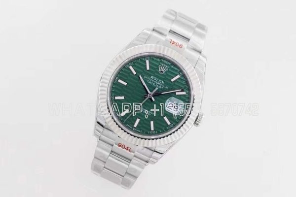 Rolex Datejust 41mm 126334 Fluted Fluted-Motif Oyster Green Dial EWF