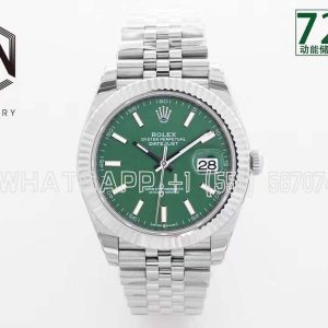 Rolex Datejust 41mm 126334 Steel Fluted Fluted-Motif Jubilee Green Dial EWF