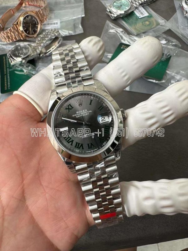 Rolex Datejust 41mm SS 904L Anthracite Dial Roman Marker Swiss 3235 AR Factory