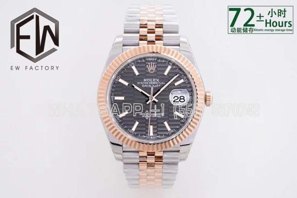 Rolex Datejust 41mm Stainless Steel Everose-Gold 126331 Slate fluted Jubile EWF