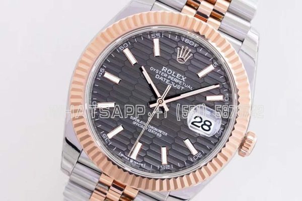 Rolex Datejust 41mm Stainless Steel Everose-Gold 126331 Slate fluted Jubile EWF