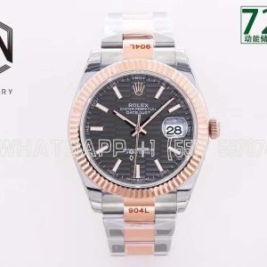 Rolex Datejust 41mm Stainless Steel Everose-Gold 126331 Slate fluted Oyster EWF