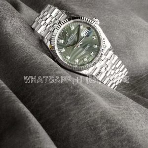 Rolex Datejust Stainless Steel 36mm Green Palm Motif Diamond Dot Dial VS Factory