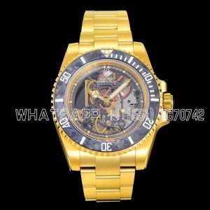 Rolex Submariner 114060 Andrea Pirlo Project Artisans De Geneve VRF Yellow Gold Skeleton Dial Swiss 3130