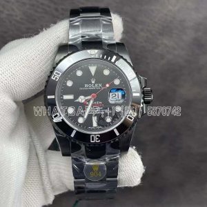 Rolex Submariner Blaken Single Red Black PVD Case & Bracelet Black Dial Black Ceramic Bezel A2836 V6 Factory