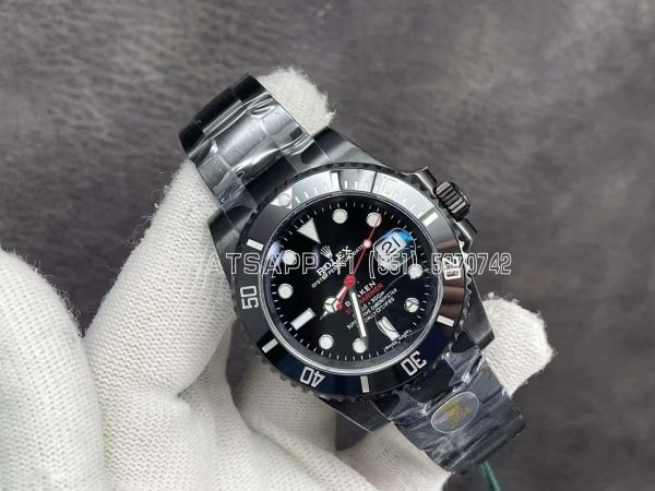 Rolex Submariner Blaken Single Red Black PVD Case & Bracelet Black Dial Black Ceramic Bezel A2836 V6 Factory