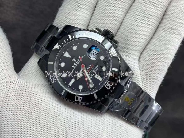 Rolex Submariner Blaken Single Red Black PVD Case & Bracelet Black Dial Black Ceramic Bezel A2836 V6 Factory