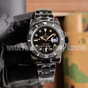 Rolex Submariner Carbon Fiber Bezel Black Dial PVD Coated Custom Submariner